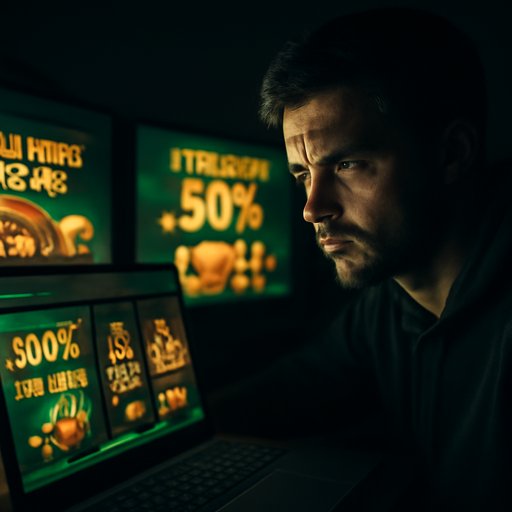 real money games promotions banner on laptop